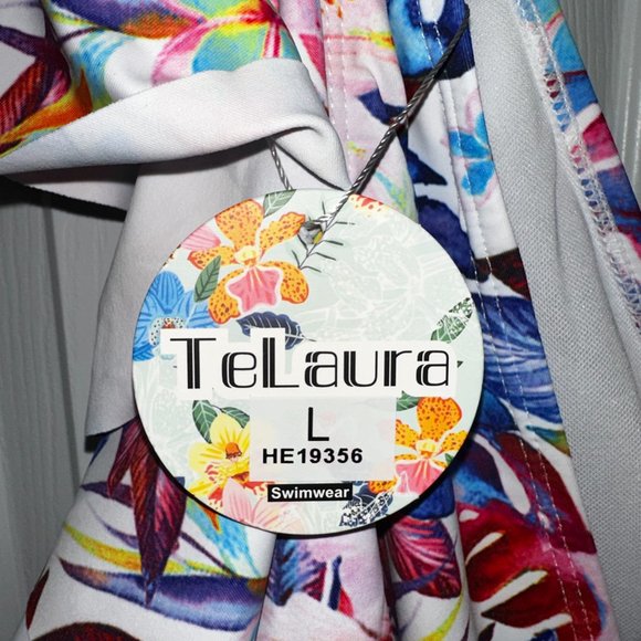 NWT Telaura One Piece Ruffle Floral Print Swimsuit - Picture 7 of 10